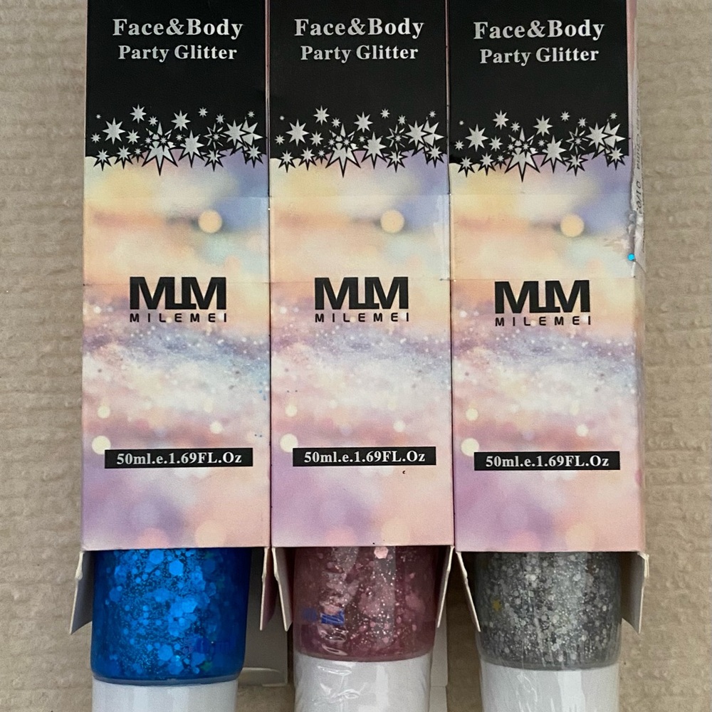 Milemei Face & Body Glitter Trio